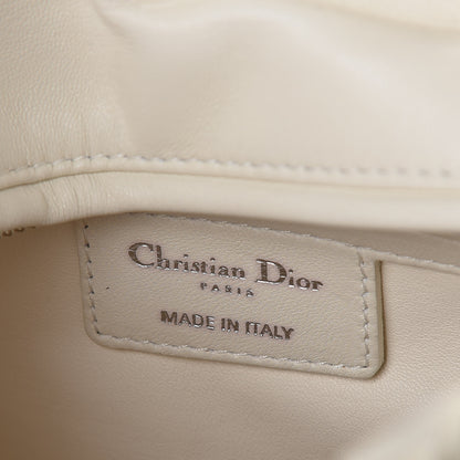 Christian Dior Lambskin Cannage Ruffle Trim Medium Lady Dior Off White 6 of 8