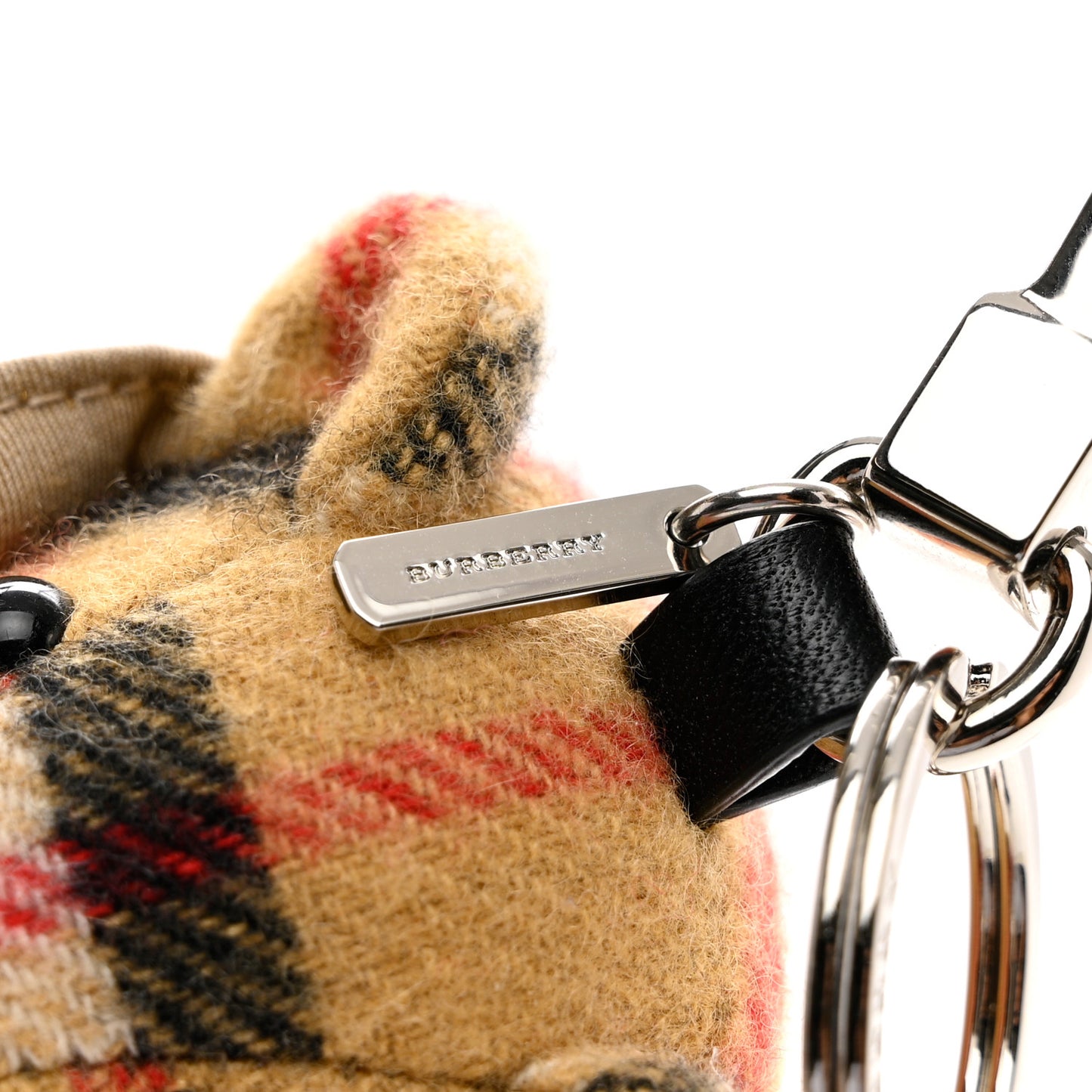 Thomas Check Trench Teddy Bear Keychain Charm Camel