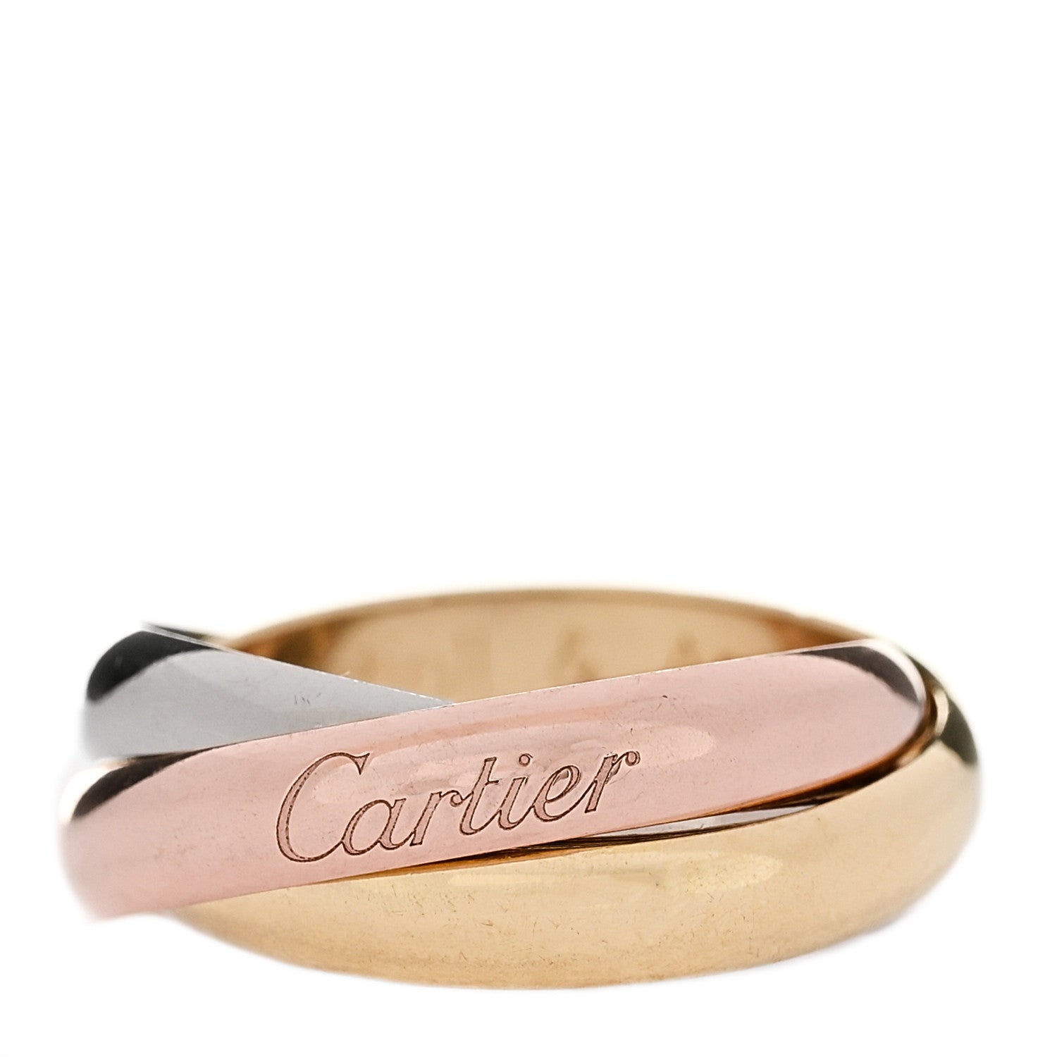 Cartier 18K Pink Yellow White Gold Classic Trinity Ring 53 6.25 1 of 6