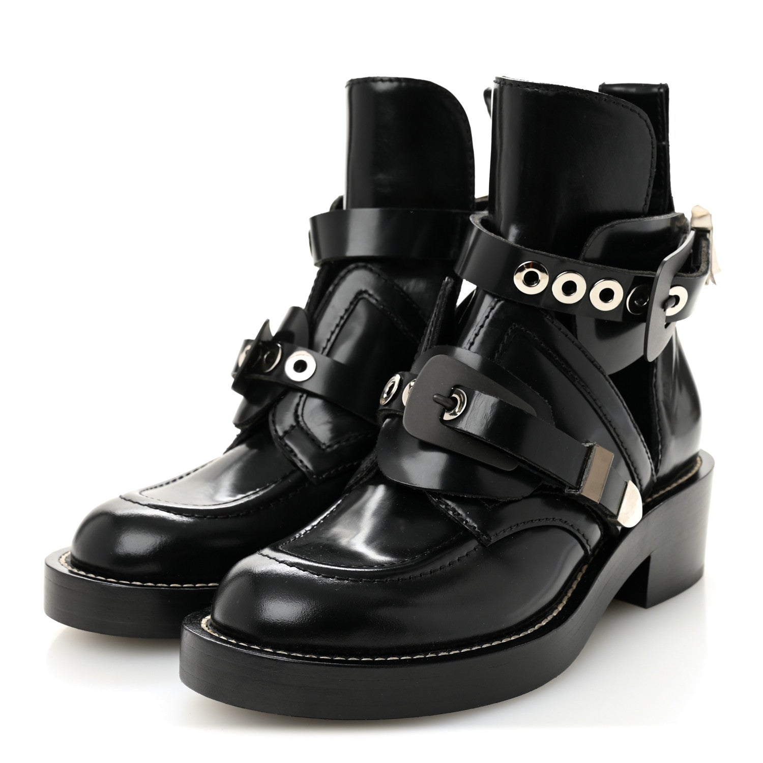 Balenciaga Brushed Calfskin Ceinture Ankle Boots 36.5 Black 3 of 9