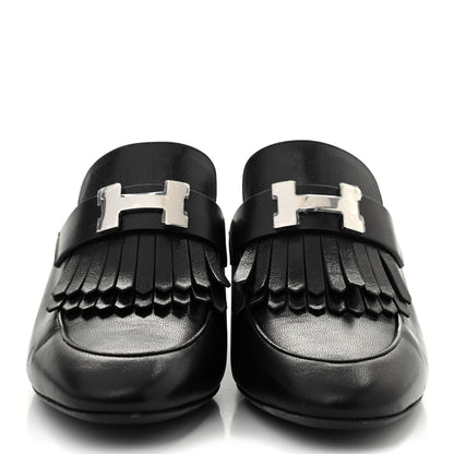 Hermes Goatskin Tuileries Mules 37 Black 2 of 8