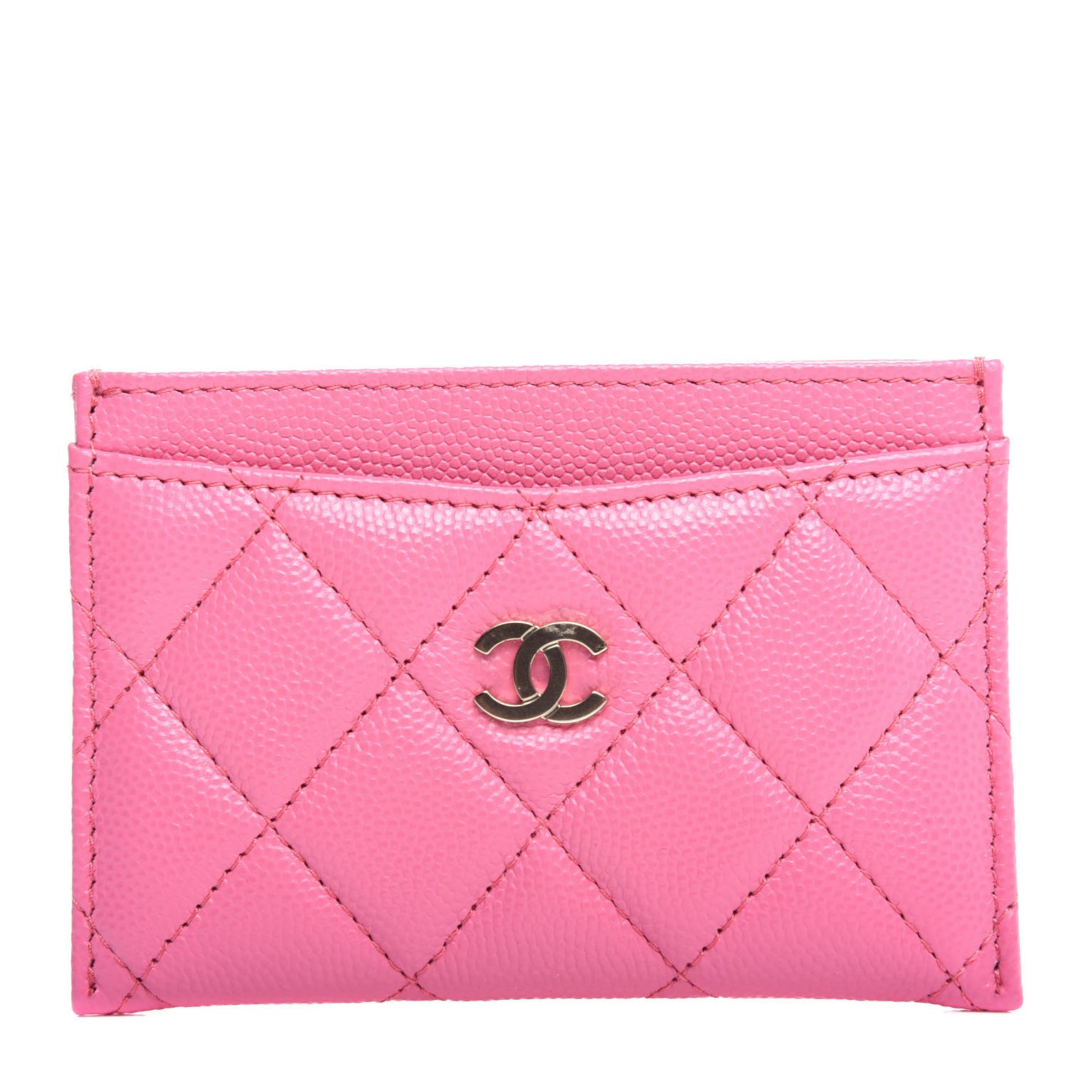Chanel Caviar Quilted Card Holder Pink 1 of 9