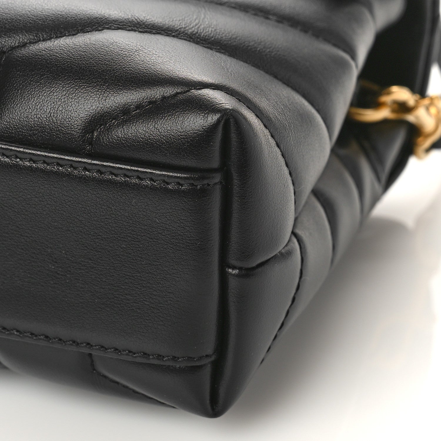 Saint Laurent Calfskin Y Quilted Monogram Toy Loulou Crossbody Bag Black 8 of 8