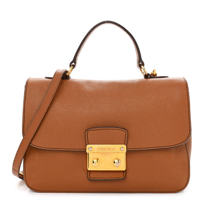 Miu Miu Goatskin Madras Shoulder Bag Cuoio 1 of 16