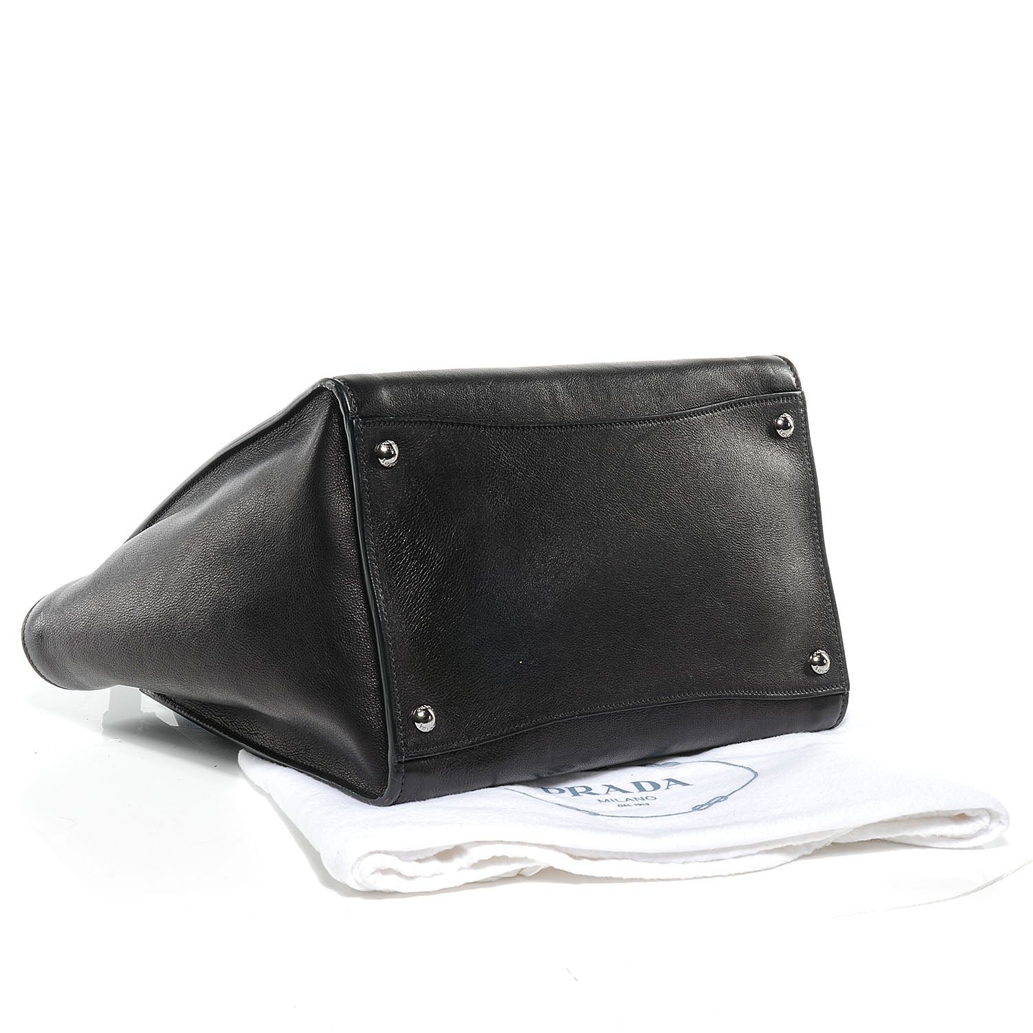 Prada Glace Calf Twin Pocket Tote Nero Black 4 of 9