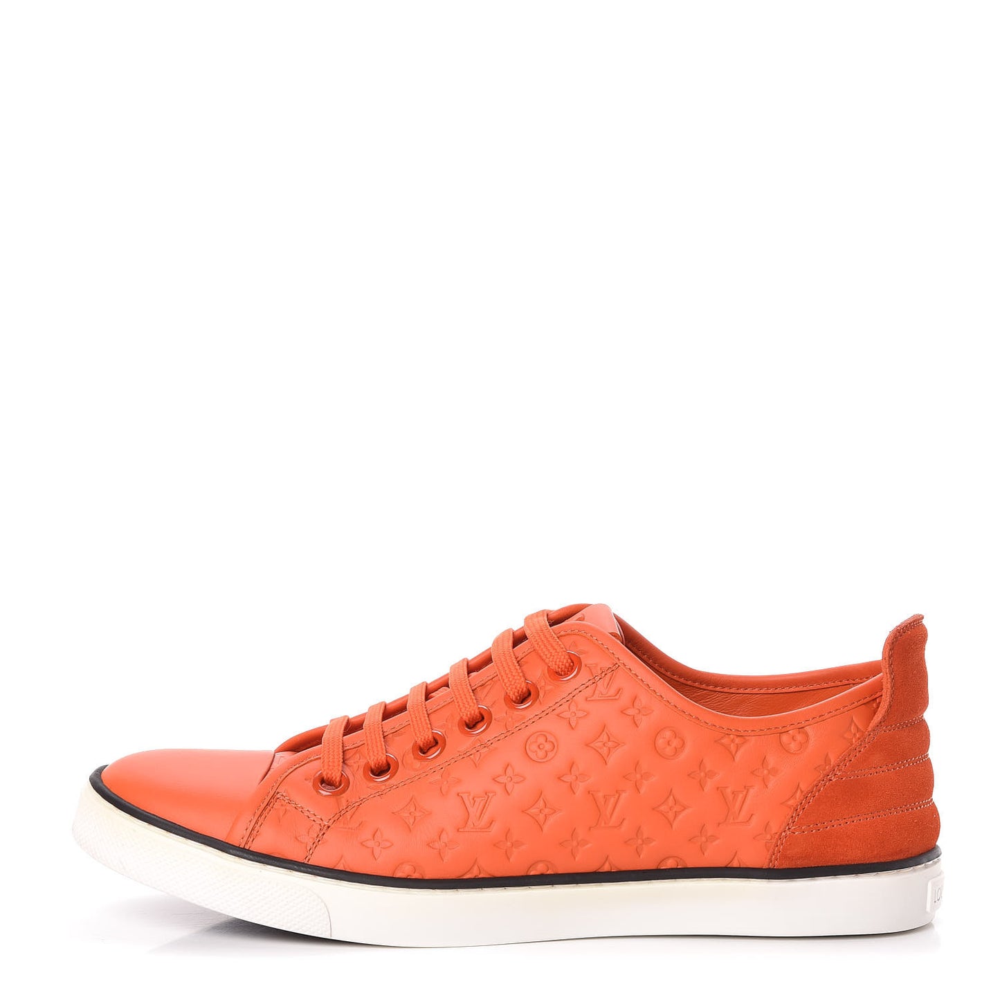 Calfskin Embossed Monogram Punchy Sneakers 39 Orange