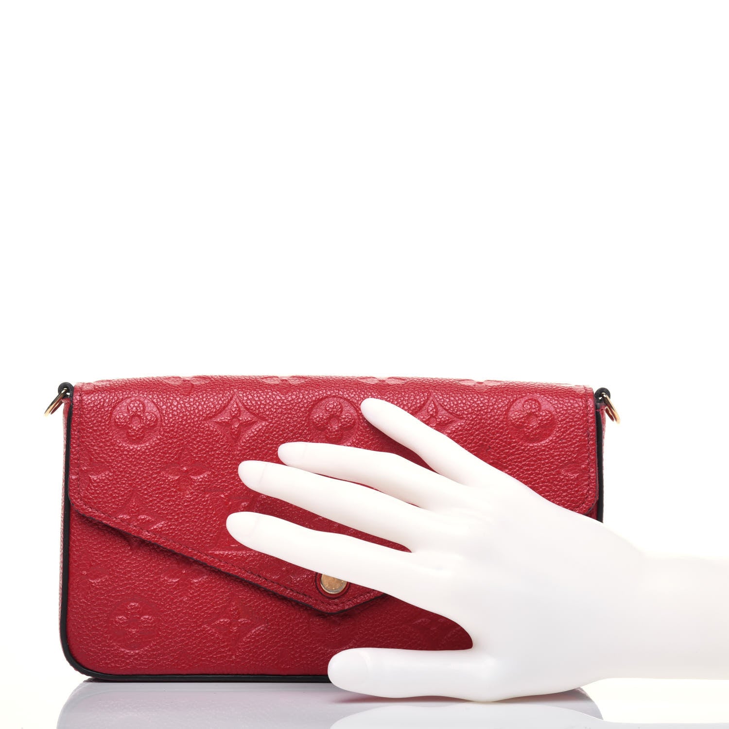 Louis Vuitton Empreinte Pochette Felicie Chain Wallet Scarlet 2 of 19