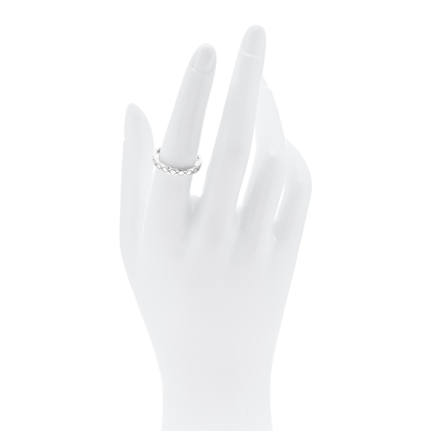 Chanel 18K White Gold Mini Coco Crush Ring 55 7.25 2 of 4