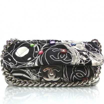 Chanel Satin Quilted Multicolor CC Beads Flap 1 of 12