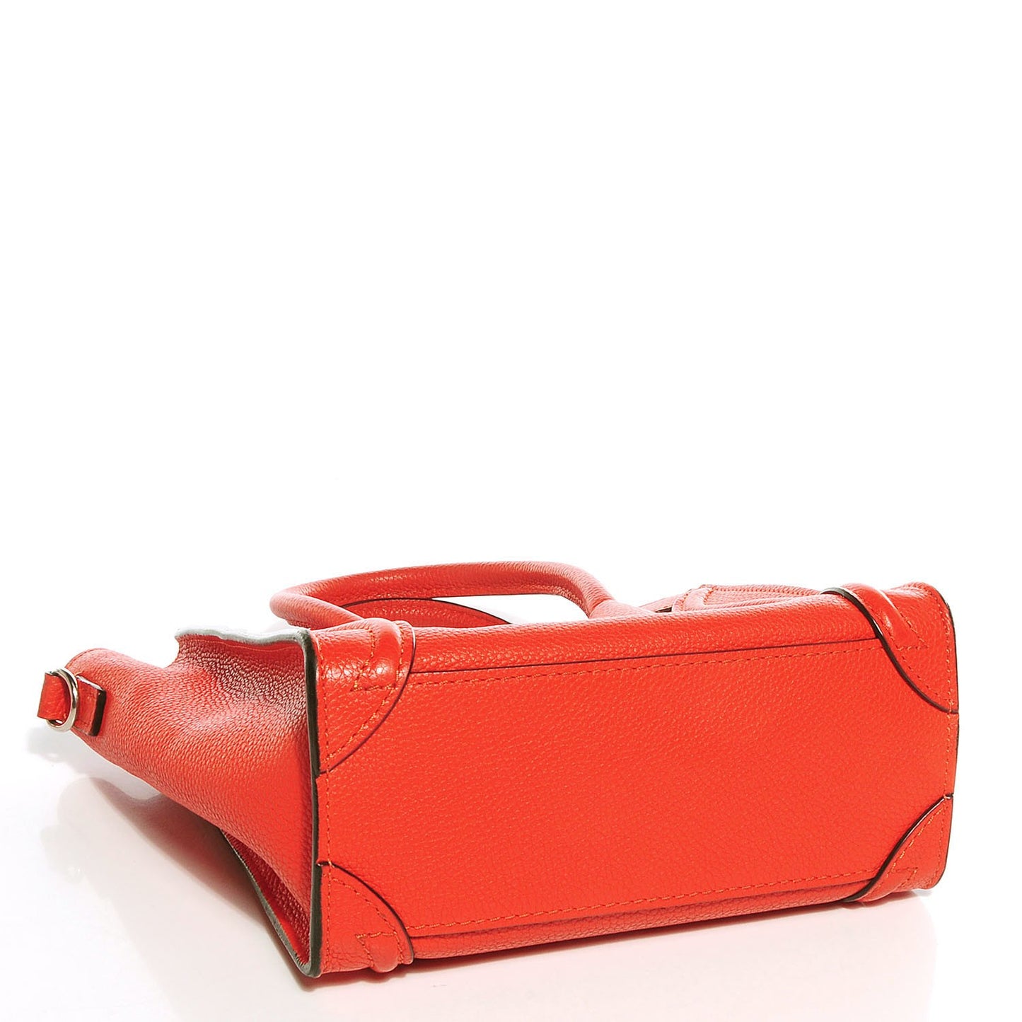 Drummed Calfskin Nano Luggage Vermillion