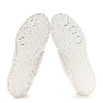 Chanel Calfskin Suede Coco Mark Logo Womens Sneakers 37.5 White 6 of 9