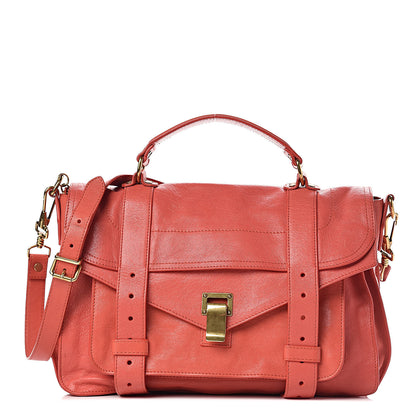Proenza Schouler Lambskin Medium PS1 Satchel Deep Coral 1 of 21