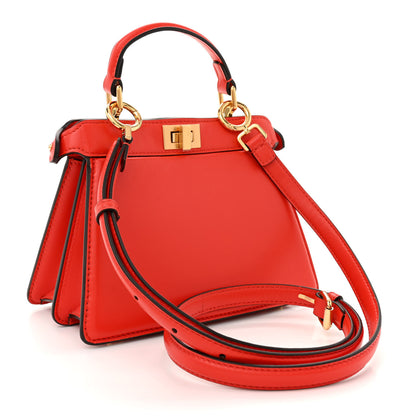 Fendi Shiny Nappa Petite Peekaboo I SEE U Satchel Papavero 3 of 15