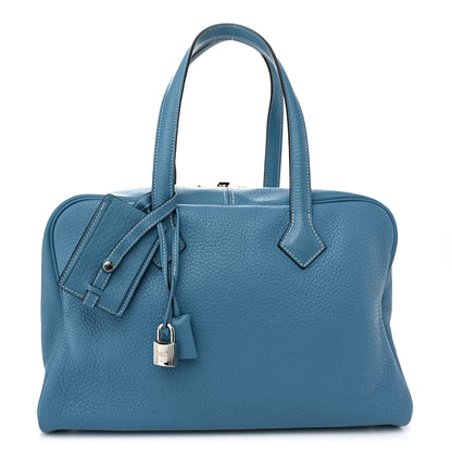 Hermes Taurillon Clemence Victoria II 35 Blue Jean 1 of 11