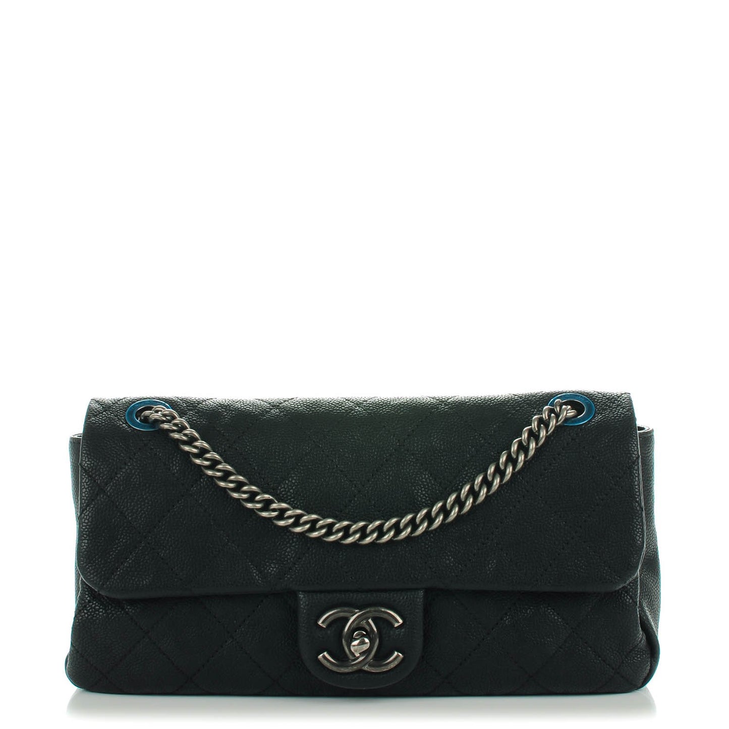 Caviar Quilted Medium Simply CC Flap Black