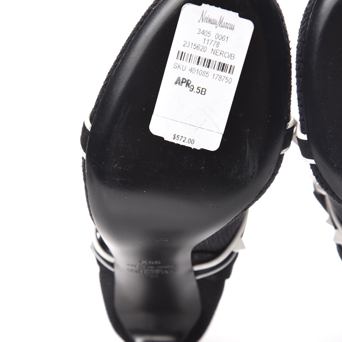 Knit Suede Free Rockstud Bodytech 105mm Ankle Boots 39.5 Black Optic White