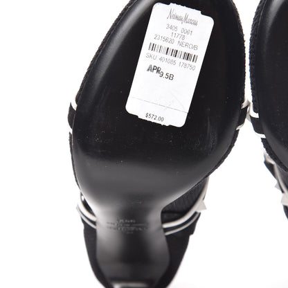 Valentino Garavani Knit Suede Free Rockstud Bodytech 105mm Ankle Boots 39.5 Black Optic White 14 of 15