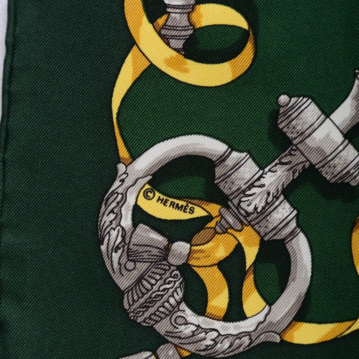Hermes Silk Ferronnerie Pocket Square Scarf 5 of 6