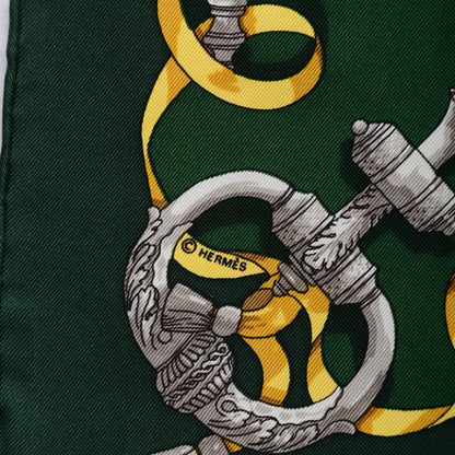 Hermes Silk Ferronnerie Pocket Square Scarf 5 of 6