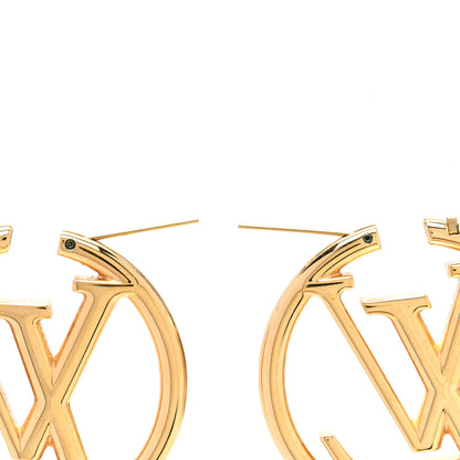 Louis Vuitton Metal Louise Hoop Earrings Gold 4 of 5
