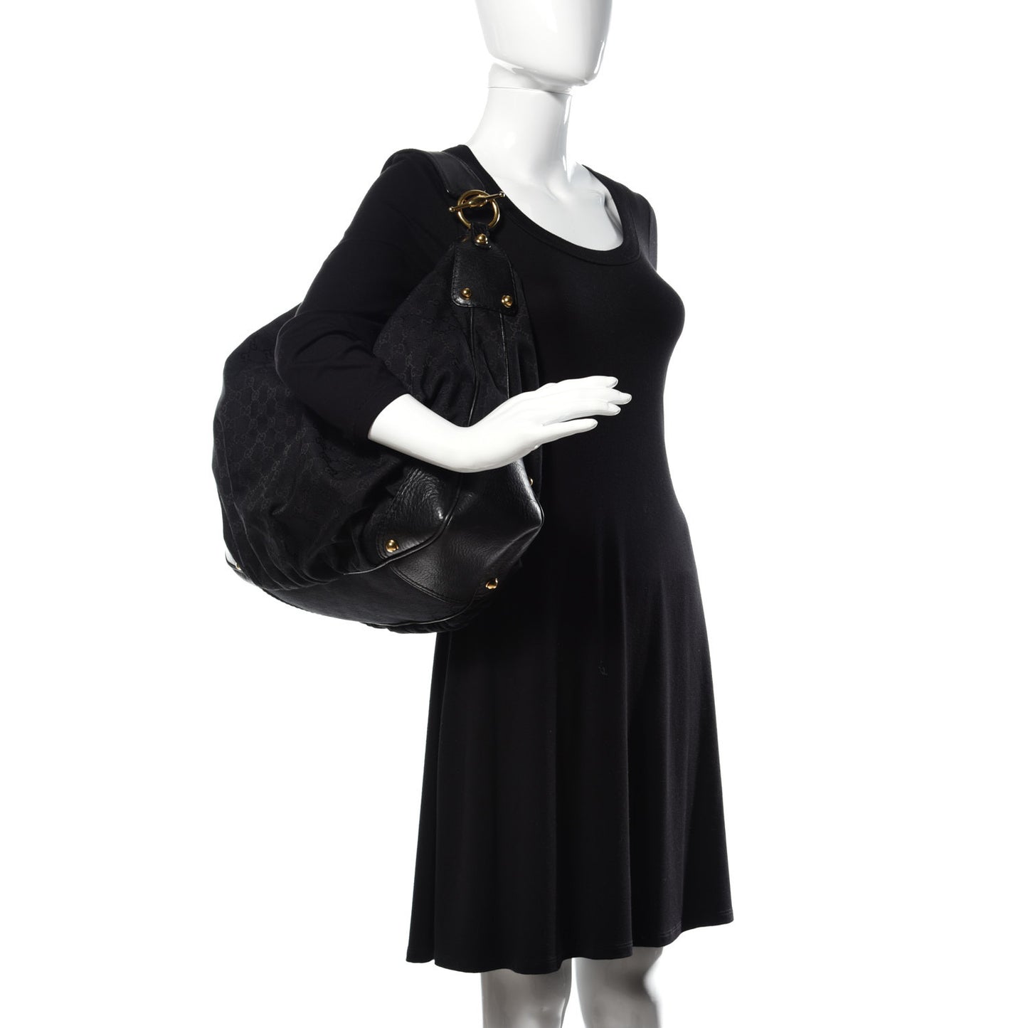 Monogram Large Jockey Hobo Black