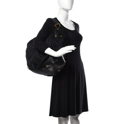 Gucci Monogram Large Jockey Hobo Black 2 of 9