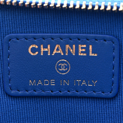 Chanel Caviar Quilted Zip Card Holder Wallet Blue 6 of 8