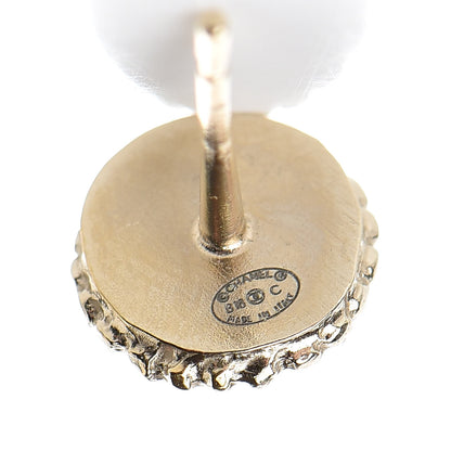Chanel Enamel Round CC Earrings Pink Gold 4 of 4