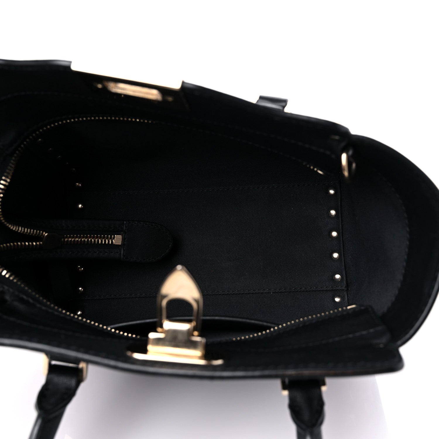 Valentino Garavani Vitello Mini Rockstud Double Handle Tote Black 5 of 8