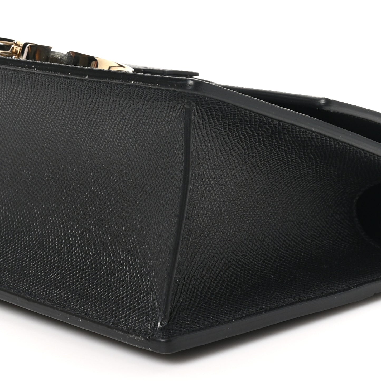 Grained Calfskin Embossed 30 Montaigne Chain Flap Bag Black