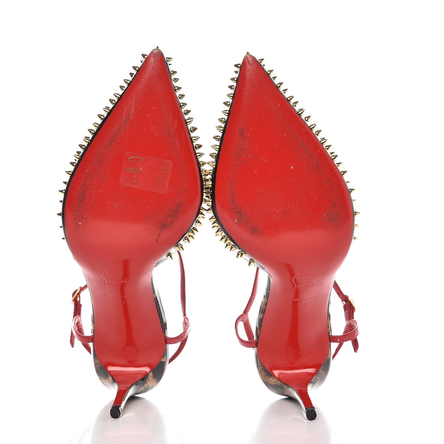Patent Leopard Printed Baila Spike 100 Pumps 40 Black