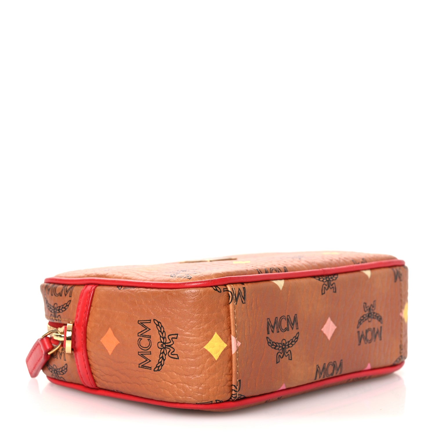 MCM Skyoptic Visetos Spectrum Diamond Camera Bag Cognac Red 3 of 13