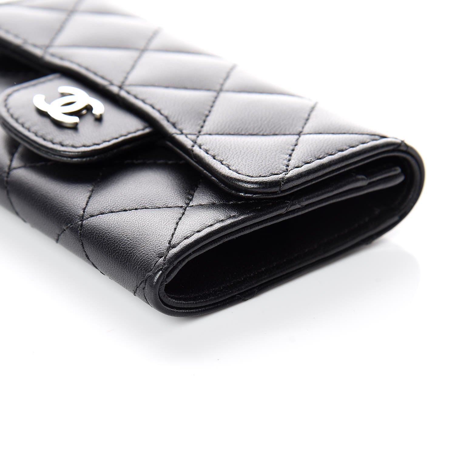 Chanel Lambskin Quilted Flap Card Holder Black 10 of 11