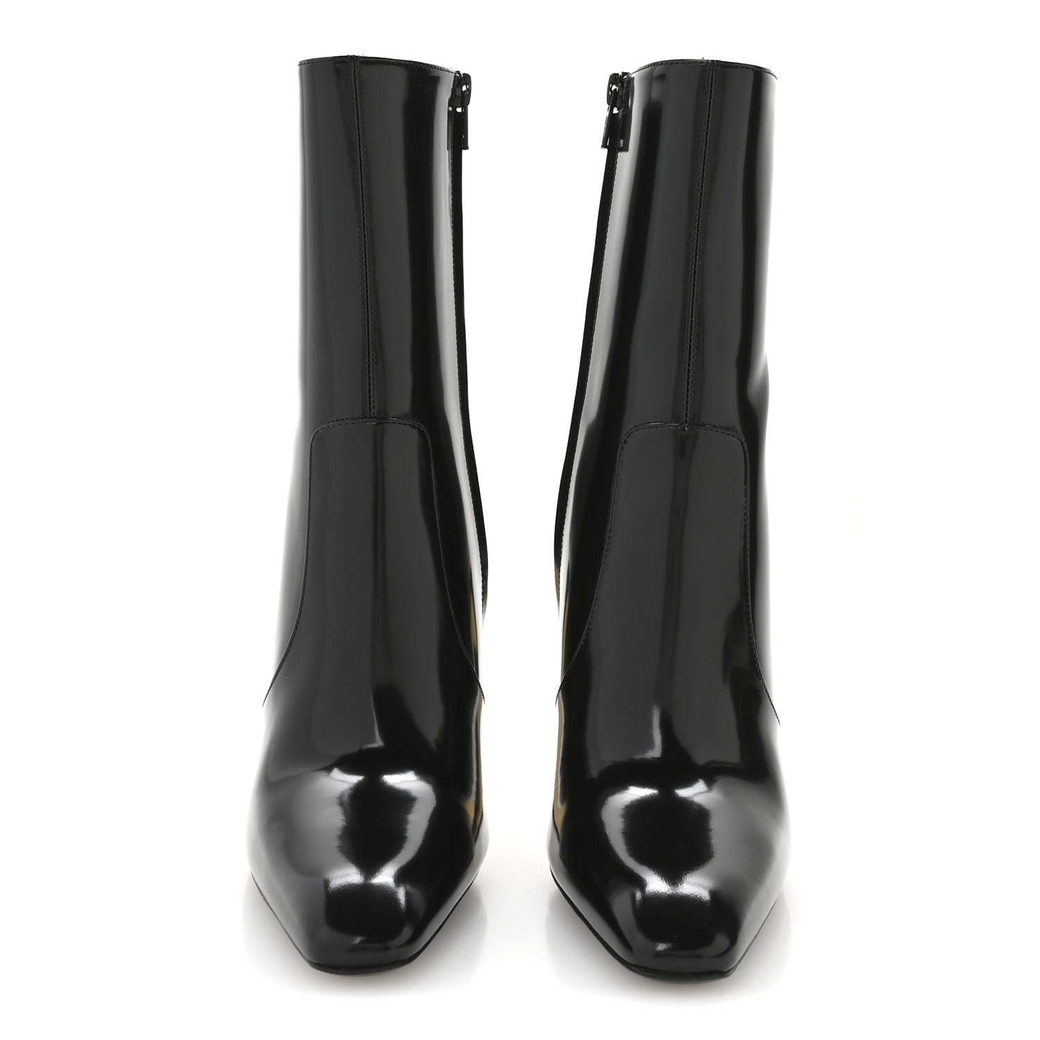Saint Laurent Vitello Marilyn Auteuil 105 Ankle Zip Boots 38 Black 3 of 9