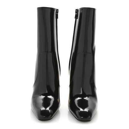 Saint Laurent Vitello Marilyn Auteuil 105 Ankle Zip Boots 38 Black 3 of 9