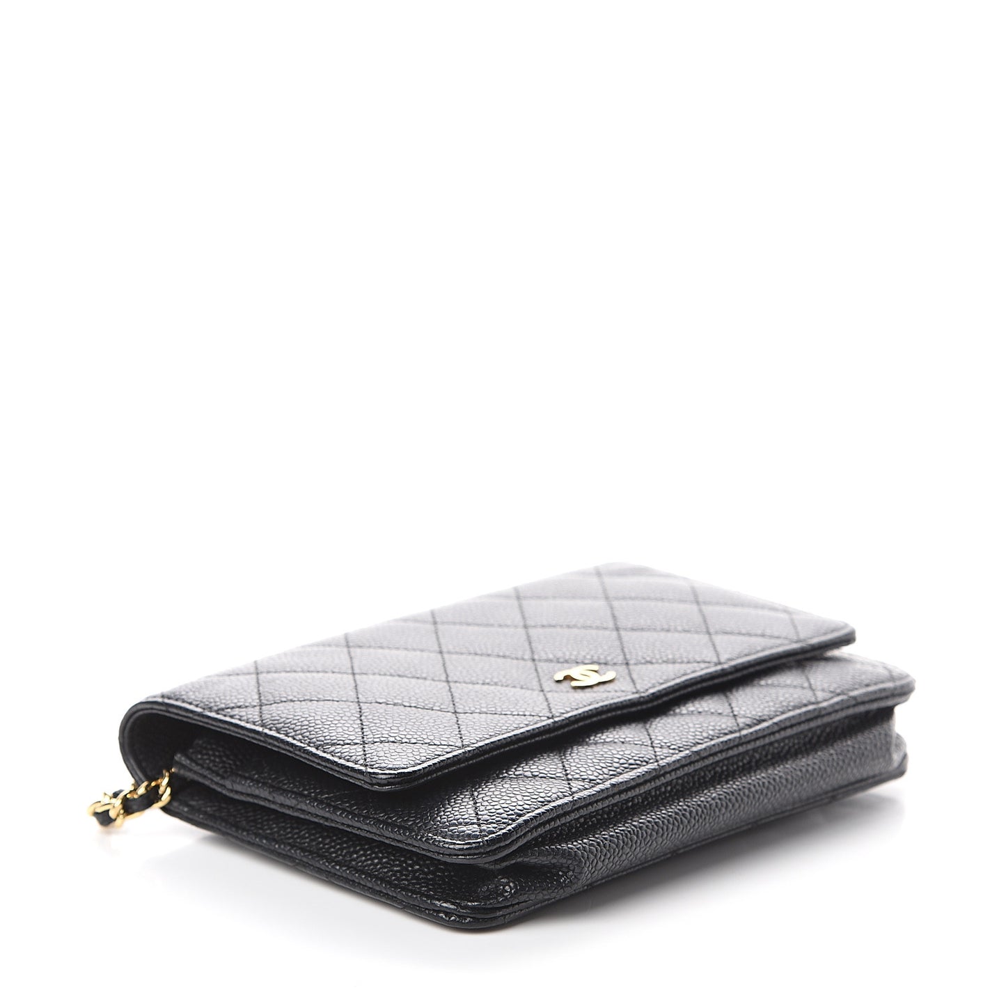Caviar Quilted Wallet On Chain WOC Black