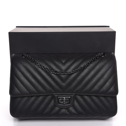 Chanel Sheepskin Chevron Quilted 2.55 Reissue 226 Flap So Black 9 of 9