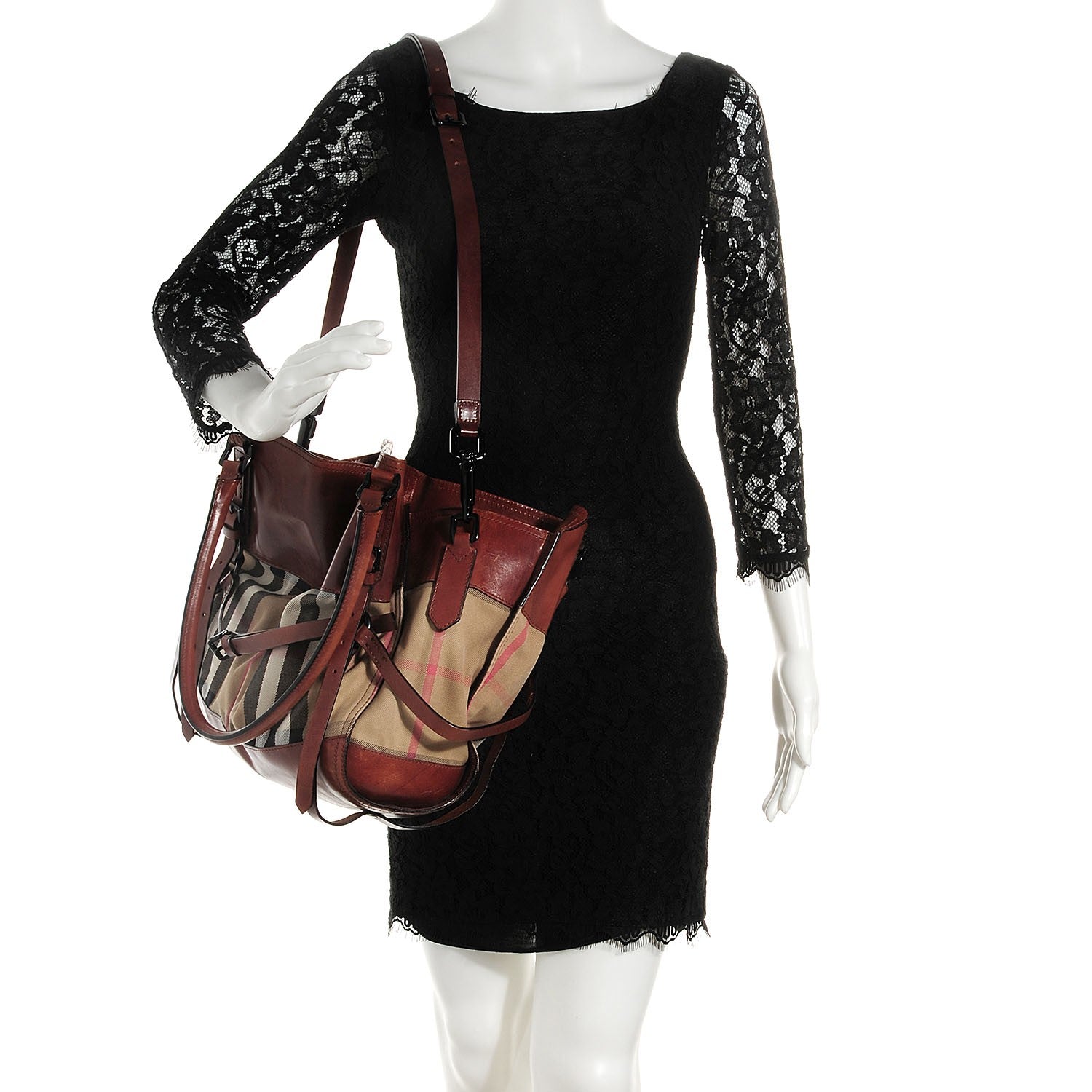 Burberry Bridle Calfskin House Check Tote 2 of 8