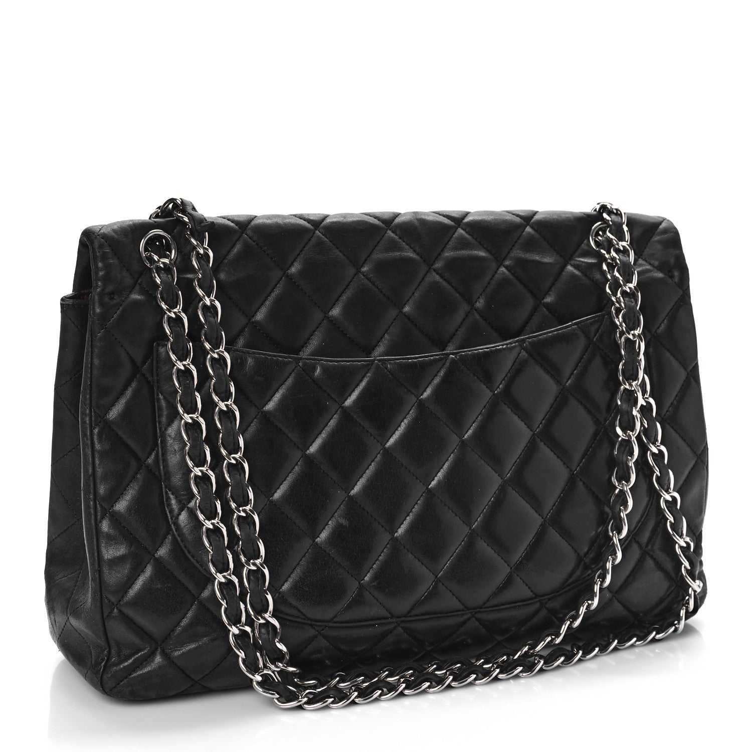 Chanel Lambskin Quilted Maxi Single Flap Black 3 of 14