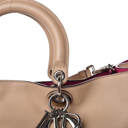 Christian Dior Smooth Calfskin Large Diorissimo Tote Beige Fuchsia 10 of 13