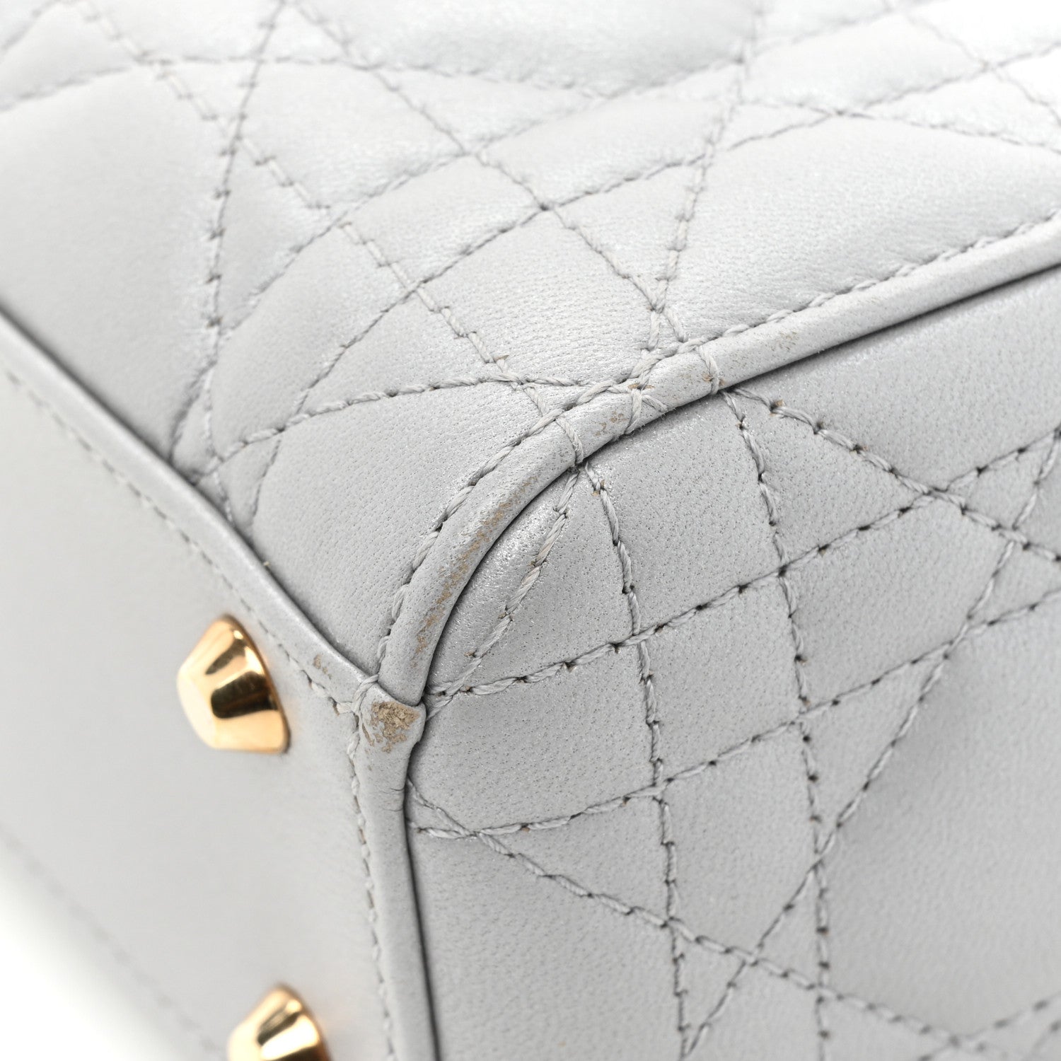 Christian Dior Metallic Lambskin Cannage Mini Lady Dior Grey 14 of 17