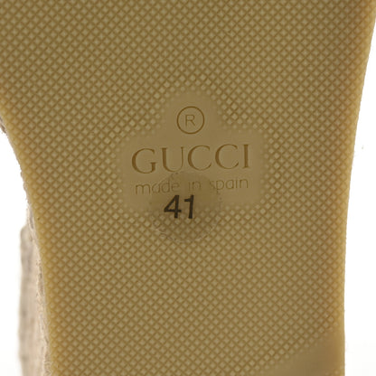 Gucci Linen Psychedelic Mini GG Monogram Ankle Wrap Platform Espadrille Wedge Sandals 41 Multicolor Mystic White 7 of 11