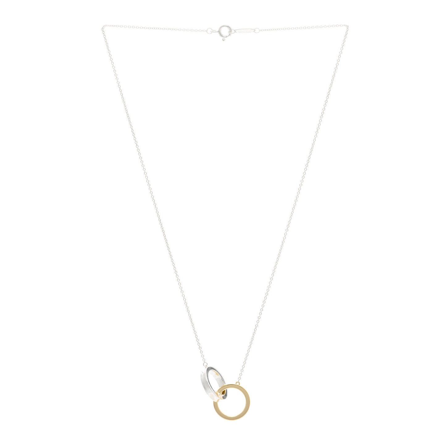 Sterling Silver 18K Yellow Gold 1837 Interlocking Circles Pendant Necklace