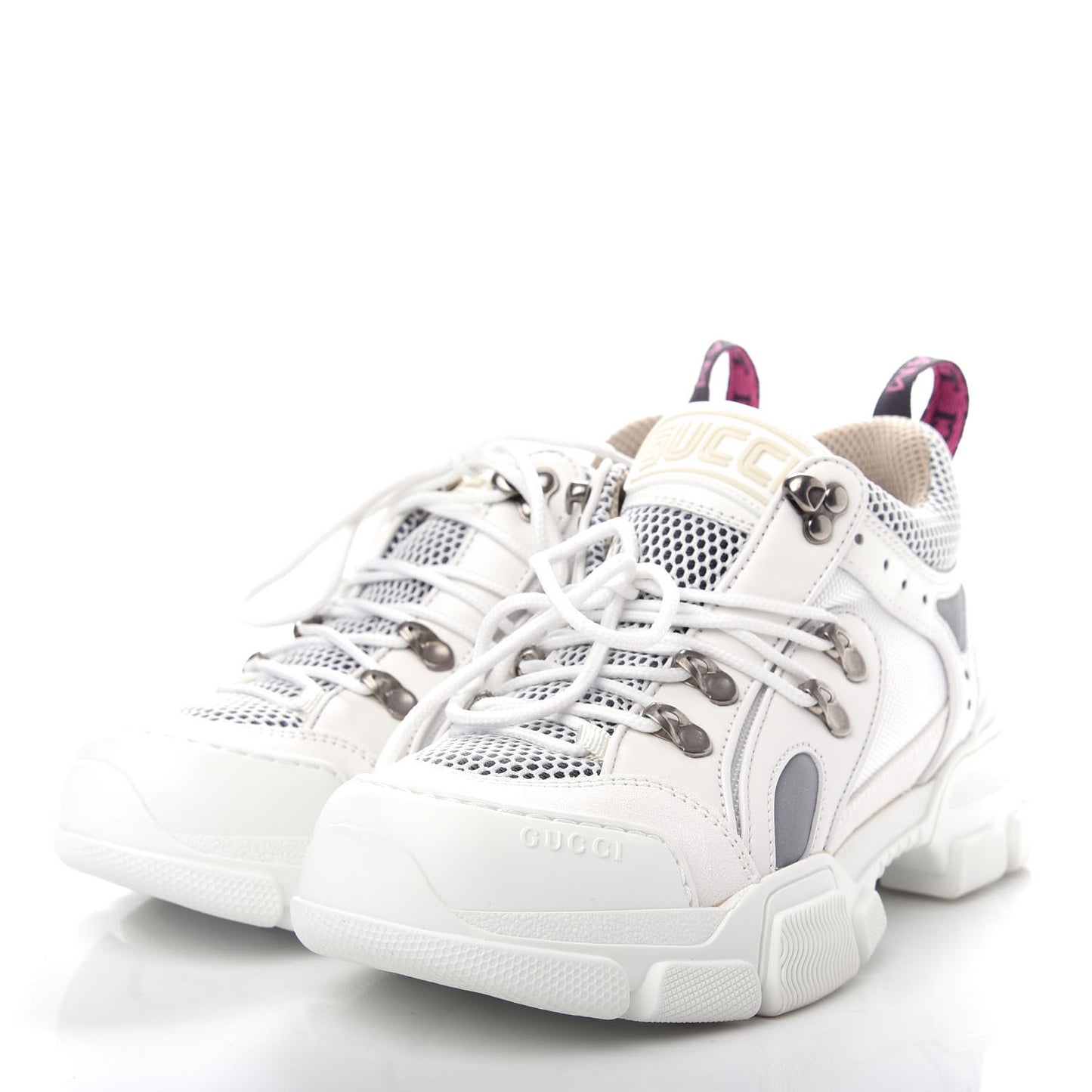 X SEGA Mesh Calfskin Suede Womens Flashtrek Sneakers 37.5 Great White