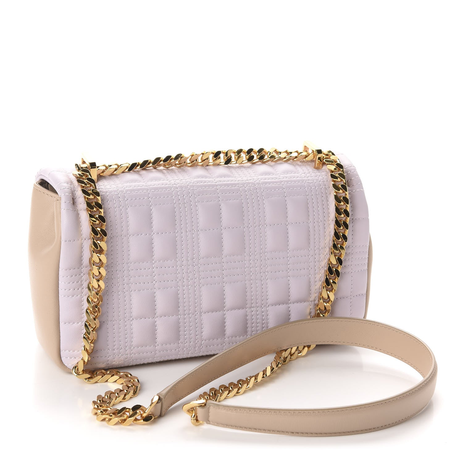 Burberry Lambskin Quilted Small Lola Bag Pale Thistle Soft Fawn 3 of 10