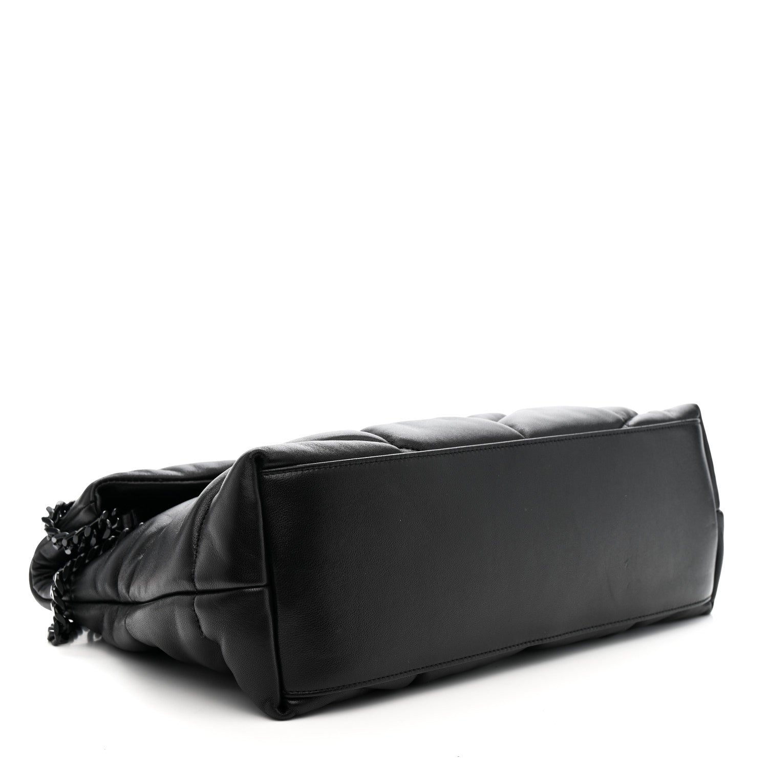 Saint Laurent Lambskin Quilted Monogram Monochrome Medium Loulou Puffer Chain Satchel Black 4 of 11