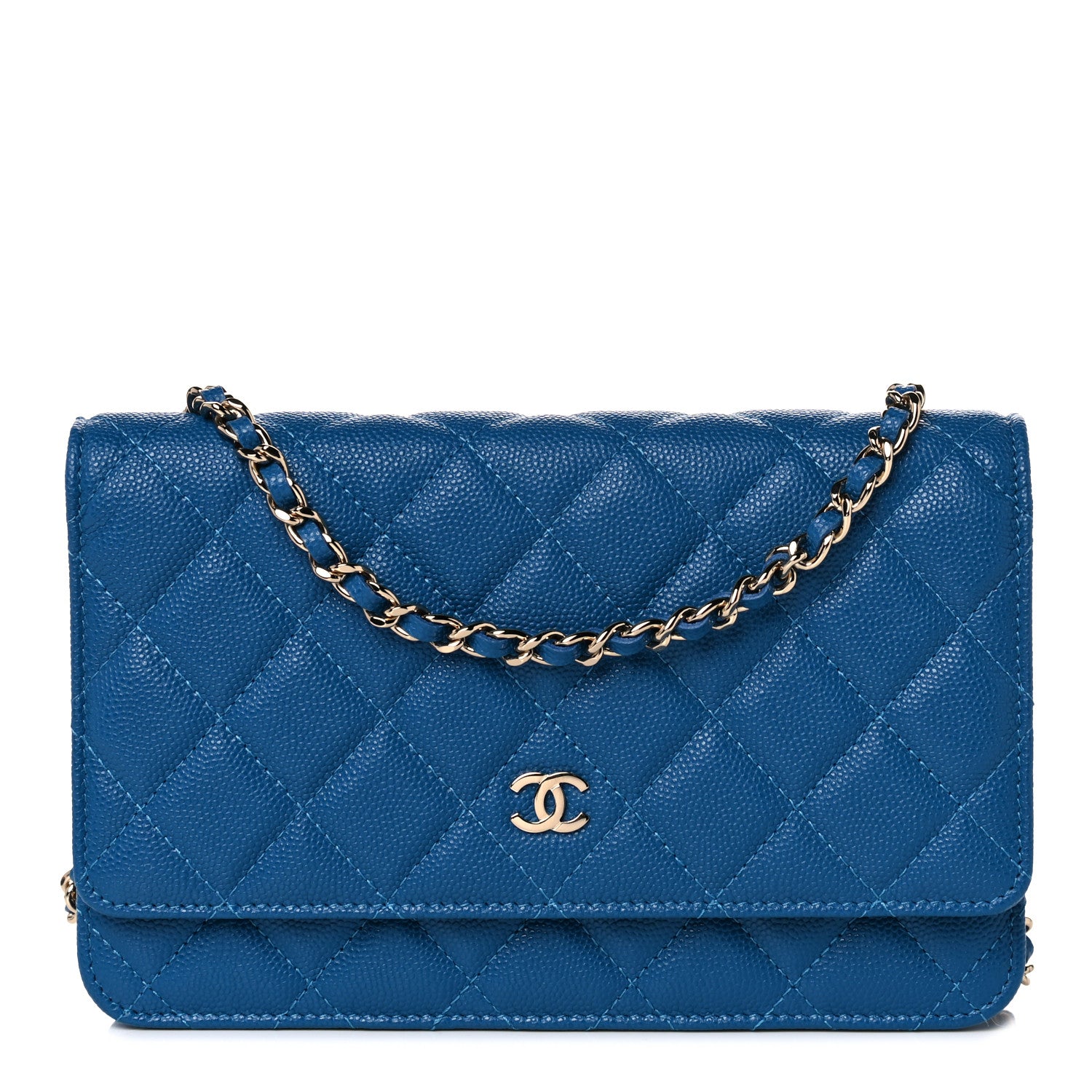 Chanel Caviar Quilted Wallet On Chain WOC Blue 1 of 12