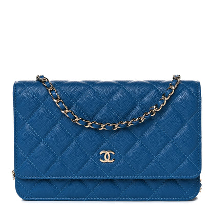 Chanel Caviar Quilted Wallet On Chain WOC Blue 1 of 12