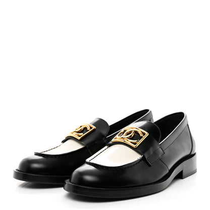 Chanel Shiny Calfskin CC Loafers 37 Black White 3 of 8