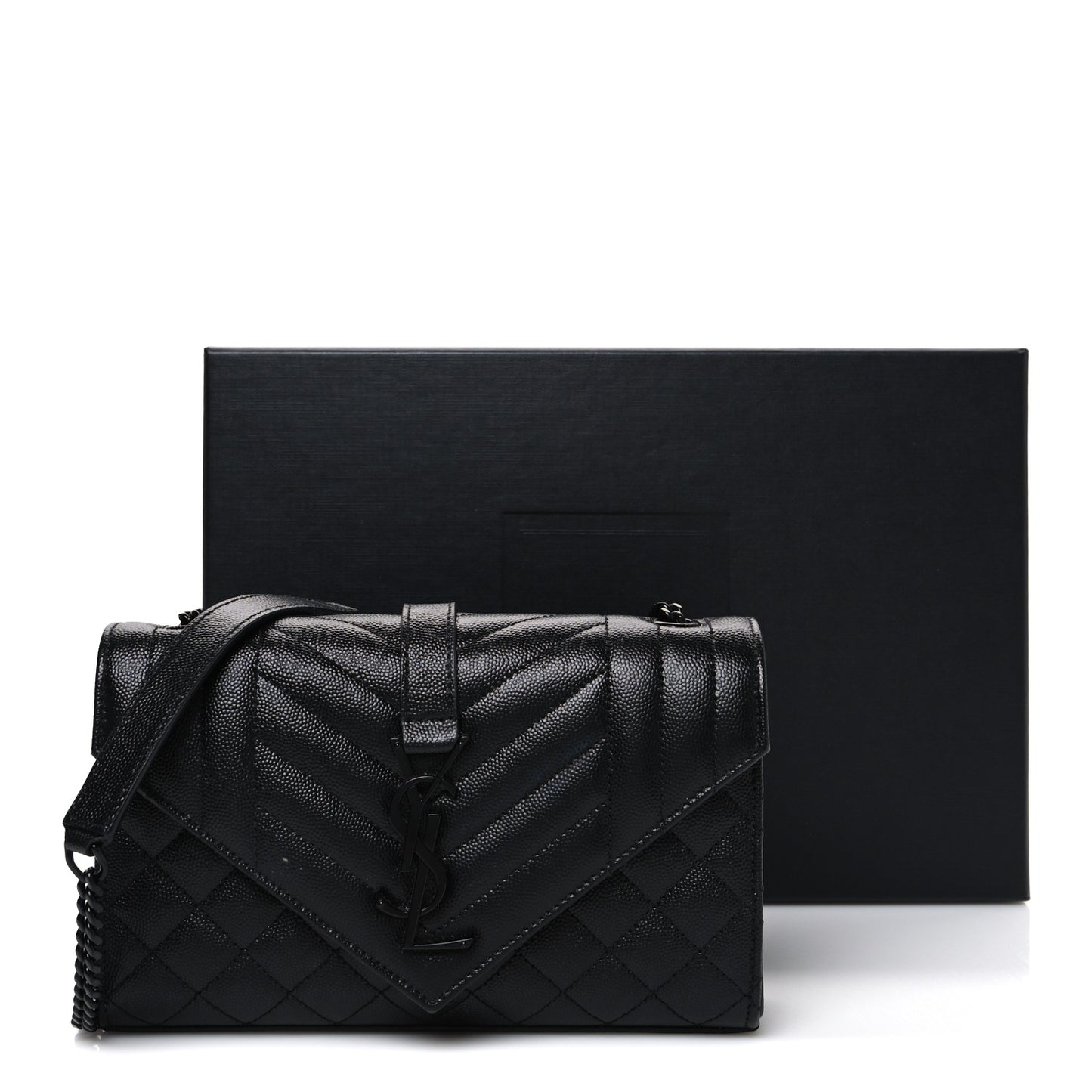 Grain De Poudre Textured Mixed Matelasse Triquilt Small Monogram Monochrome Satchel Black